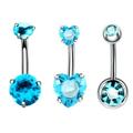 3PCS/Lot Surgical Steel Crystal Belly Button Piercing Set 14G Heart Belly Piercing Pack CZ Navel Ring Set Cute Belly Bar Bulk