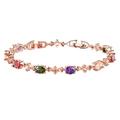 Quinlirra Easter Bracelets for Women Clearance REAL DIAMOND NATURAL TENNIS BRACELET Multi-Colored Bracelet Easter Decor