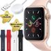 Restored Apple Watch Series Series 4 (GPS 44 mm) Gold Aluminum Case with Pink Sport Band + 4 Bands + Magnetic Charging Cable (Refurbished)