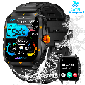 EIGIIS Military Smart Watches for Men 3ATM Waterproof Outdoor Tactical Smartwatch 1.96â€� Big Screen Rugged Sports Swimming Smart Watches for Android iOS
