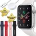 Restored Apple Watch Series Series 4 (GPS 44 mm) Silver Aluminum Case with White Sport Band + 4 Bands + Magnetic Charging Cable (Refurbished)