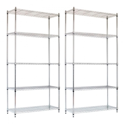 Pack 2 Metallregale mit 5 verstellbaren Regalen 182,8 x 91,4 x 35,5 cm 400 kg Thinia Home Image