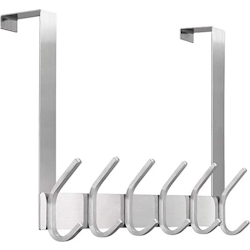 TOJ Türgarderobe mit 12 Haken - Handtuchhalter - Garderobe Modern und Industriell - Edelstahl - 43CM - Silber Image