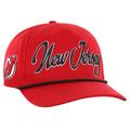 Men's '47 Red New Jersey Devils Overhand Logo Side Patch Hitch Adjustable Hat