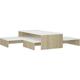 Nesting Coffee Table Set White and Sonoma Oak 100x100x26.5 cm vidaXL - White