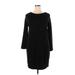 ELOQUII Casual Dress - Mini Crew Neck 3/4 sleeves: Black Solid Dresses - Women's Size 14 Plus