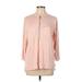 Calvin Klein Long Sleeve Blouse: Pink Color Block Tops - Women's Size Large