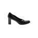 Etienne Aigner Heels: Slip-on Chunky Heel Classic Black Solid Shoes - Women's Size 8 1/2 - Round Toe