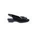 Easy Street Wedges: Black Solid Shoes - Women's Size 9 - Open Toe