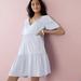 J. Crew Dresses | J. Crew Broken-In Jersey Tiered Mini Dress - Light Blue - Size S | Color: Blue/Red | Size: S