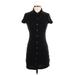 Wild Fable Casual Dress - Shirtdress Collared Short sleeves: Black Print Dresses - Women's Size X-Small