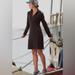 Athleta Dresses | Athleta Cassidy Ponte Knit Long Sleeve Half Zip Dress 1x | Color: Brown | Size: 1x