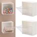 2pcs Cotton Pads Holder Dispenser, Wall Mounted Cotton Ball Organizers And Storage Box Cotton Rounds Jar Containers For Cotton Ball, Floss, Hairpin, Rubber Band, Clip