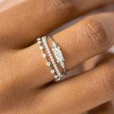 3pcs Dainty Stacking Rings Silver Plated Inlaid Trendy Oval Zircon Match Daily Outfits Wear Them To Meet Your Crush Start Your Love Story