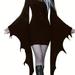 Solid Halloween Costume Dress, Gothic Drawstring Bodycon Performance Dress, Women's Clothing