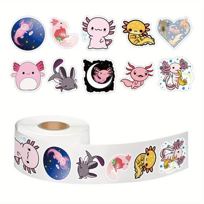 Axolotl Stickers, 500 Pcs Cute Axolotl Stickers Roll, Vinyl Stickers For Water Bottle, Laptop, Phone, Skateboard Stickers