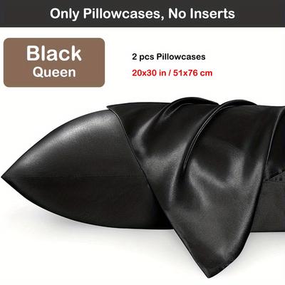 2pcs Soft Satin Pillowcase - Envelope Pillowcase F...