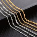 5, 8mm Men's Rope Necklace Stainless Steel Twist Necklace, Twisted Rope Chain Necklace Never Fade.universal For Men Women 18, 24 Inches