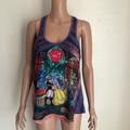 Disney Tops | Disney Beauty And The Beast Stained Glass Purple Tank-Top Women’s Size L Shirt | Color: Purple | Size: L