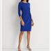Ralph Lauren Dresses | Lauren Ralph Lauren Twisted Knot Blue Business Casual Jersey Midi Dress P4459 | Color: Blue | Size: 4