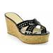 Kate Spade Shoes | Kate Spade Tawny Black Cork Wedge Sandals | Color: Black | Size: 10