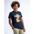 T-Shirt PETROL INDUSTRIES "Boys SS Classic Print" Gr. 164, blau (navy blue) Jungen Shirts T-Shirts