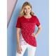 Longshirt CLASSIC BASICS "Longshirt" Gr. 40, rot (rot, weiß) Damen Shirts Jersey