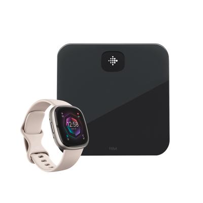 Smartwatch FITBIT BY GOOGLE "Sense 2 + Aria Air" Smartwatches weiß Fitness-Tracker