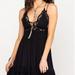 Free People Dresses | Free People One Women's Crochet Gauze Semi-Sheer Adella Slip Dress ~ Size S | Color: Black | Size: S