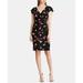 Ralph Lauren Dresses | Lauren Ralph Lauren Floral-Print Ruched Dress Sz 14 Spring Dress Wedding Guest | Color: Black/Pink | Size: 14