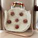 J. Crew Bags | J. Crew Pom Poms Woven Straw 13” Circle Handbag Crossbody | Color: Cream | Size: Os