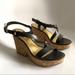 Kate Spade Shoes | )Nwot) Kate Spade Platform Cork Heel Strappy Sandals | Color: Black/Tan | Size: 8.5