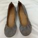 J. Crew Shoes | J Crew Factory Anya Ballet Flats Women's Size 8 Scrunch Neutral | Color: Gray | Size: 8