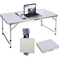 Table Pliante Portable en Aluminium de 120 cm - Table de Camping - 3 Vitesses réglable en Hauteur