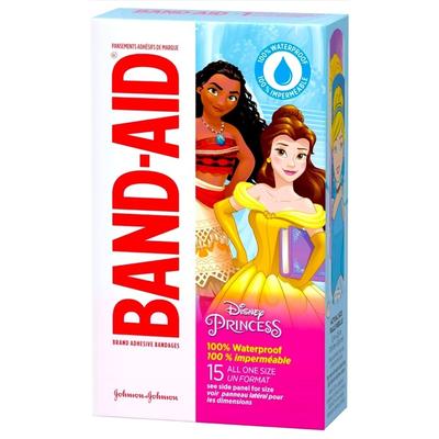 Disney Bath, Skin & Hair | Band-Aid Bandages Disney Princess All One Size, 15 Count | Color: Blue/Pink | Size: 15-Count Box