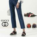 Gucci Shoes | New Gucci Crystal Buckle Lace Sneakers Super Cute | Color: Black/Red | Size: 35.5