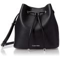 Calvin Klein Women's Gabrianna Novelty Bucket Shoulder Bag, Black/Silver 1, One Size