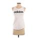 Adidas Active Tank Top: White Solid Activewear - Women's Size X-Small