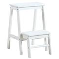 BZFAZ Barstools Counter Chairs Step stool-Folding Wooden Step Stool Portable Ladder Chair Seat Versatile Multifunctional Multipurpose Solid Pine Wood Construction Space Saving Star of Light