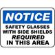 INDIGOS UG - Aluminum composite panel - Safety - Warning - Safety Glasses Required Sign 609mmx457mm - Decal for Office - Company - School - Hotel