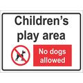 INDIGOS UG - Aluminum composite panel - Safety - Warning - Childrens Play Area No Dogs Allowed sign 40x30cm - Decal for Office - Company - School - Hotel