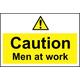 INDIGOS UG - Aluminum composite panel - Safety - Warning - Caution men at work safety sign 60x40cm - Decal for Office - Company - School - Hotel