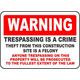 INDIGOS UG - Sticker - Safety - Warning - Caution Construction Parking Only Sign 914mmx609mm - Decal for Office - Company - School - Hotel