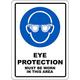 INDIGOS UG - Aluminum composite panel - Safety - Warning - Eye Protection Must Be Worn Sign 457mmx609mm - Decal for Office - Company - School - Hotel