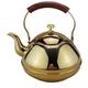 Tea Kettle Stove Top Teapot Whistle Stainless Steel Tea Kettle with Tea Strainer, Gas Induction Cooker Teapot Tea Kettle Anti-Scald Handle Kettle Stovetop Whistling Kettle (Color : Gold, Size : 2L)