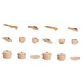 Abaodam 2 Sets Wooden Tableware Set Toy Fruit Breakfast Play Flatware Wooden Playset Tableware Tool Simulation Tableware Play House Tool Kitchen Mini Tools Food Clip Child