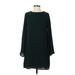 Charlotte Russe Cocktail Dress - Mini High Neck Long sleeves: Green Solid Dresses - Women's Size Small