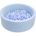 simpa Round Pastel Blue Soft Foam Ball Pit with 200 Balls- Dimensions 90cm (Dia) x 30cm (H)