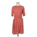 Old Navy Casual Dress Crew Neck Short sleeves: Brown Solid Dresses - Women's Size Small