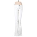 Hudson Jeans Jeans - Mid/Reg Rise Flared Leg Boyfriend: White Bottoms - Women's Size 28 - Sandwash